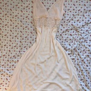 Vintage Floral Sequin Lace Slip Dress